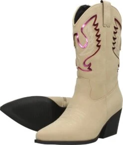 SUB55 Western Laarzen Kuit Laarzen - Beige - Maat 44