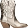 Manfield - Dames - Goudkleurige Metallic Cowboy Laarzen - Maat 38