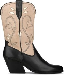 PS Poelman LOLA Dames Laarzen - Zwart Met Combinatie - Maat 39