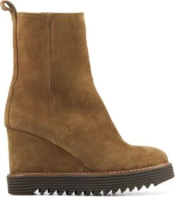 Mace Enkellaarsjes Dames / Laarzen / Damesschoenen - Suède - M1099 - Cognac - Maat 40