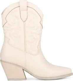 POSH By Poelman JUUL Dames Laarzen - Crème - Maat 39