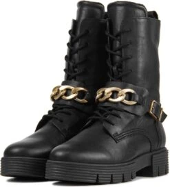 Gabor Veterboots Dames / Laarzen / Damesschoenen - Leer - 92.743.37 - Zwart - Maat 40 -Gabor Verkoop 2024 1093x1200 1
