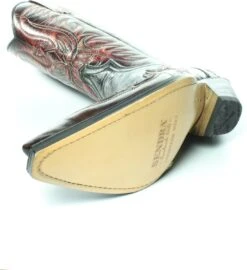 Sendra Boots 3241 Cuervo Ibiza Zwart Rood Heren Dames Handgemaakt Cowboy Western Laarzen Unisex Spitse Neus Schuine Hak Rechte Schacht Treklussen Echt Leer Maat 44 -Gabor Verkoop 2024 1098x1200 2