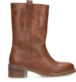 Sacha - Dames - Cognac Leren Laarzen - Maat 41