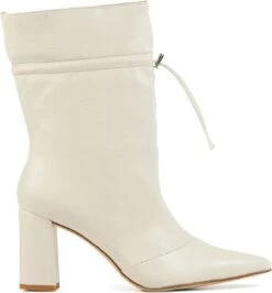 Lina Locchi Enkellaarsjes Dames / Laarzen / Damesschoenen - Leer - L1140 Led - Gebroken Wit - Maat 39