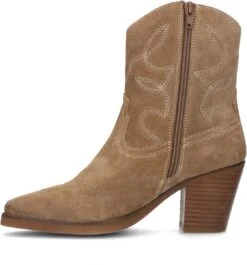 Manfield - Dames - Beige Suède Cowboy Laarzen - Maat 40 -Gabor Verkoop 2024 1120x1200