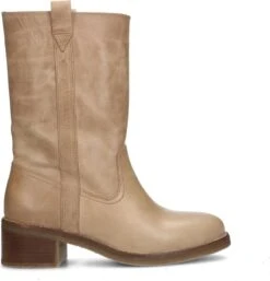 Sacha - Dames - Beige Leren Laarzen - Maat 39