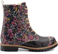 GOBY - Flowerboots - Boots - Laars - Laarzen - Damesboots - Dames Laarzen - Longboots - Handmade - Bloemenprint - Maat 39