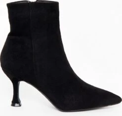 LOLALIZA Suede Laarzen Met Hak - Zwart - Maat C39