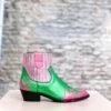 DWRS - Cowboy Laarzen Austin - Fuchsia Groen - Maat 39