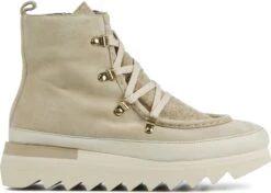 Softwaves Enkellaarsjes Dames / Laarzen / Damesschoenen - Suède - 8.51.08 - Gebroken Wit - Maat 38