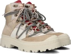 Scotch & Soda Conni Mid Veterboots - Laarzen Met Veters - Dames - Beige - Maat 37