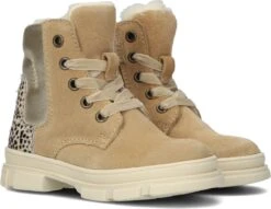 Pinocchio P2271 Veterboots - Laarzen Met Veters - Meisjes - Beige - Maat 23
