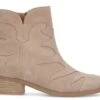 Manfield - Dames - Beige Suède Cowboy Laarzen - Maat 38