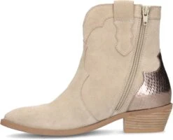 Manfield - Dames - Beige Suède Cowboy Laarzen Met Metallic Detail - Maat 40 -Gabor Verkoop 2024 1200x973 1