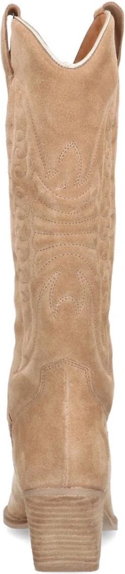 Manfield - Dames - Taupe Suède Hoge Cowboy Laarzen - Maat 39 -Gabor Verkoop 2024 263x1200