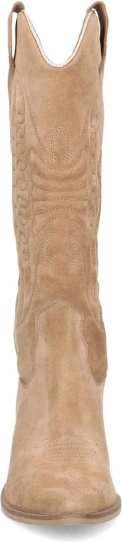 Manfield - Dames - Taupe Suède Hoge Cowboy Laarzen - Maat 39 -Gabor Verkoop 2024 270x1200