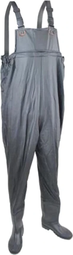 EASTWALL Waadpak Maat 43 - Waterdicht PVC Pak - Waadbroek Met Laarzen - Visserspak - Waterdicht Tuinpak - Warmtepak - Grijs/blauw