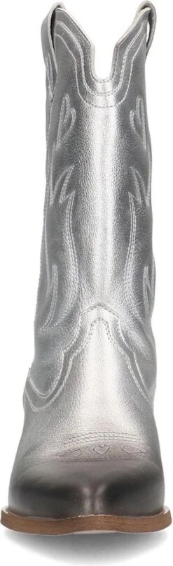 Sacha - Dames - Zilverkleurige Leren Cowboy Laarzen - Maat 41 -Gabor Verkoop 2024 368x1200