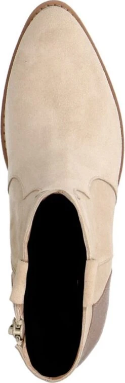 Manfield - Dames - Beige Suède Cowboy Laarzen Met Metallic Detail - Maat 39 -Gabor Verkoop 2024 392x1200 4