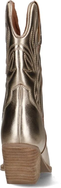 Manfield - Dames - Goudkleurige Metallic Cowboy Laarzen - Maat 38 -Gabor Verkoop 2024 394x1200