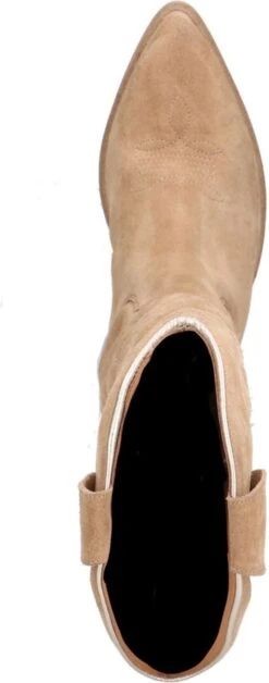 Manfield - Dames - Taupe Suède Hoge Cowboy Laarzen - Maat 39 -Gabor Verkoop 2024 472x1200