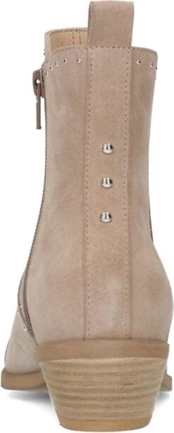 Manfield - Dames - Beige Suède Cowboy Laarzen Met Zilverkleurige Studs - Maat 38 -Gabor Verkoop 2024 484x1200 2
