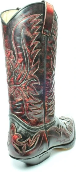 Sendra Boots 3241 Cuervo Ibiza Zwart Rood Heren Dames Handgemaakt Cowboy Western Laarzen Unisex Spitse Neus Schuine Hak Rechte Schacht Treklussen Echt Leer Maat 44 -Gabor Verkoop 2024 530x1200 1