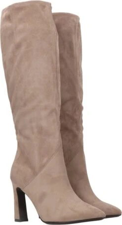 Tamaris Hoge Laarzen Taupe Textiel - Dames - Maat 39 -Gabor Verkoop 2024 654x1200