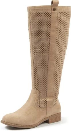 Gabylou - Laarzen Voor Brede Kuiten XL - Model Colette - LT Beige, Maat 42