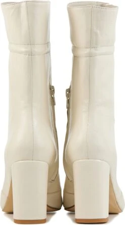 Lina Locchi Enkellaarsjes Dames / Laarzen / Damesschoenen - Leer - L1140 Led - Gebroken Wit - Maat 39 -Gabor Verkoop 2024 671x1200