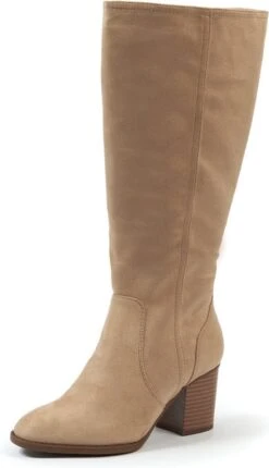 Gabylou - Laarzen Voor Brede Kuiten XL - Model Olivia - LT Beige, Maat 38