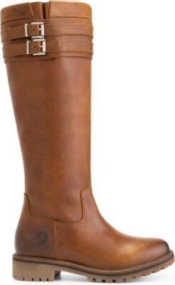 Travelin' Stavanger Leren Dames Laarzen - Wol Gevoerde Laars - Cognac Leer - Maat 38