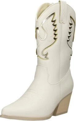 SUB55 Western Laarzen Kuit Laarzen - Wit - Maat 39