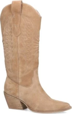 Manfield - Dames - Taupe Suède Hoge Cowboy Laarzen - Maat 39 -Gabor Verkoop 2024 759x1200 2