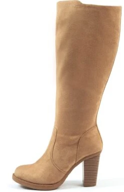 Gabylou - Laarzen Voor Brede Kuiten XL - Model Kamilla - Beige, Maat 40