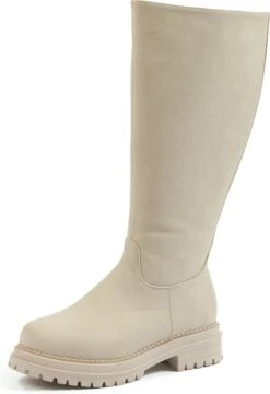 Gabylou - Laarzen Voor Brede Kuiten XL - Model Emilie - Beige, Maat 39