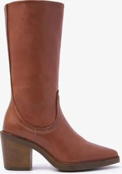VIA VAI Kailee Sutton Hoge Laarzen - Donker Cognac - Maat 38