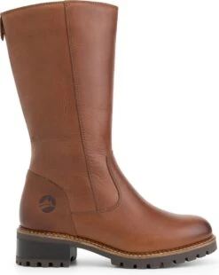 Travelin' Fitjar Leren Dames Laarzen - Wol Gevoerde Laars - Cognac Bruin Leer - Maat 41