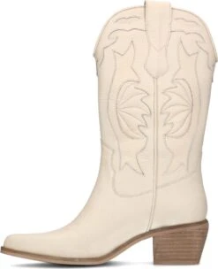 Manfield - Dames - Witte Leren Cowboy Laarzen - Maat 41 -Gabor Verkoop 2024 974x1200