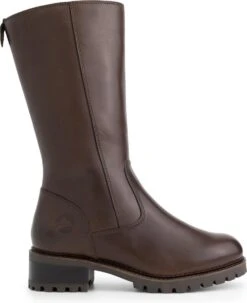 Travelin' Fitjar Leren Dames Laarzen - Wol Gevoerde Laars - Donkerbruin Leer - Maat 39